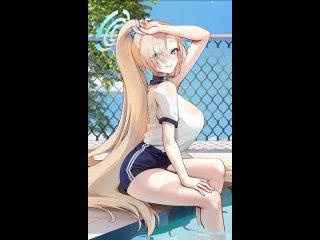 ichinose asuna - gif; animation; 3d sex porno hentai; (by @foxyreine) [blue archive]